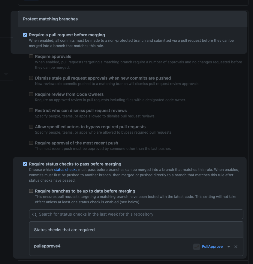 GitHub required status check for PullApprove